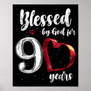 90. Geburtstag Gesegnet von Gott für 90 Jahre Gebu Poster
