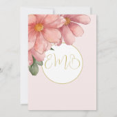 90. Geburtstag Gold Rosa Elegant Blumengeburt Einladung (Rückseite)