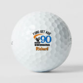 90. Geburtstag Golf Balls 90 Jahre Funny Gift Blau Golfball (Vorderseite)