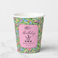 90. Geburtstag Golf Rosa Grün Preppy Druck