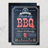 90. Geburtstag GRILLEN Einladungen | Kopfbrett (Vorne/Hinten)