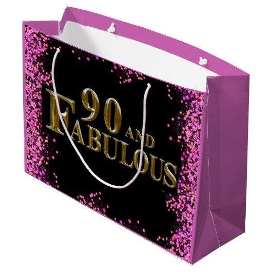 90. Geburtstag Große Geschenktüte (Rückseite Schrägansicht)
