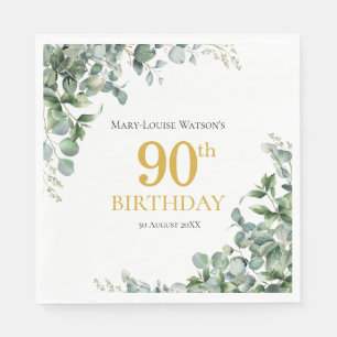 90. Geburtstag Grünpapier Napkin Serviette