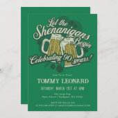 90. Geburtstag Irish St.Patrick's Day Beer Einladung (Vorne/Hinten)