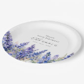 90. Geburtstag Juli Blume Larkspur Custom Pappteller (Schrägansicht)