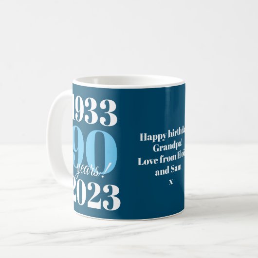 90. Geburtstag Kaffeetasse (Vorderseite Links)