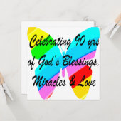 90. GEBURTSTAG KARTE (Vorderseite/Rückseite Beispiel)