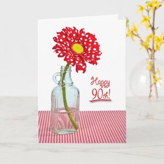 90. Geburtstag Karte (Gelbe Blume)