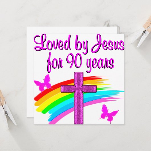 90. GEBURTSTAG KARTE (Vorderseite/Rückseite Beispiel)