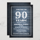 90. Geburtstag Land Holz Party Einladung (Vorne/Hinten)