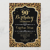 90. Geburtstag - Leopard Print
