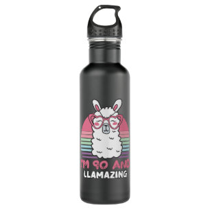 90. Geburtstag Llamazing Llama 90 Jahre alt Geburt Edelstahlflasche