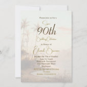 90. Geburtstag Male Tropical Vintag Palm Geburtsta Einladung (Vorderseite)