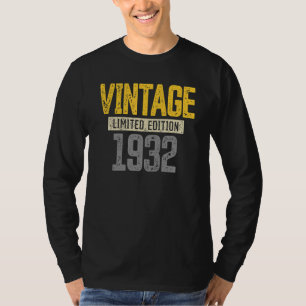 90. Geburtstag Männer Frauen Vintag 1932 90. Gebur T-Shirt