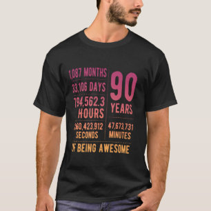 90. Geburtstag Männer und Frauen Funny 90 Jahre al T-Shirt