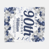 90. Geburtstag Marineballons Fleecedecke (Vorderseite (Horizontal))