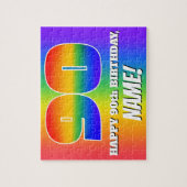 90. Geburtstag — mehrfarbiges Regenbogenmuster "90 Puzzle (Vertikal)