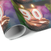 90. Geburtstag mit Kerzen Geschenkpapier (Rolleneckpunkt)