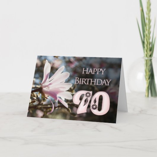 90. Geburtstag mit Magnolie Karte (Vorderseite)