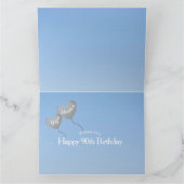 90. Geburtstag mit Silberballons im Himmel groß Karte (Innenseite)