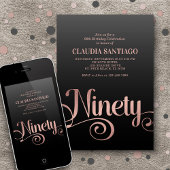 90. Geburtstag Modernes Drehbuch Einladung