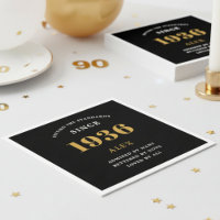 90. Geburtstag Name 1936 Schwarz Gold Elegant Chic