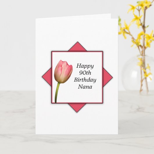 90. Geburtstag Nanas Karte (Gelbe Blume)