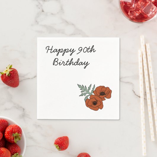 90. Geburtstag Napkins Serviette (Beispiel)