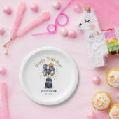 90. Geburtstag Navy Blue Balloon Cake Pappteller (Party)