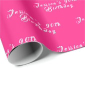 90. Geburtstag Niedlich Girly Pink Einfache modern Geschenkpapier (Rolleneckpunkt)