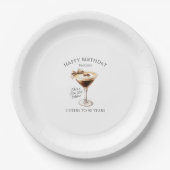 90. Geburtstag Papierplatte Espresso Martini Pappteller (Vorderseite)