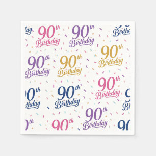 90. Geburtstag Papiertücher, Neunzigster Geburtsta Serviette