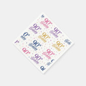 90. Geburtstag Papiertücher, Neunzigster Geburtsta Serviette (Ecke)