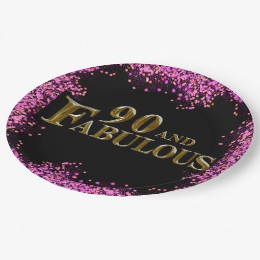 90. Geburtstag Pappteller (Schrägansicht)