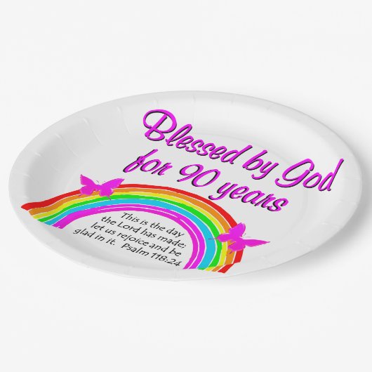 90. GEBURTSTAG PAPPTELLER (Schrägansicht)