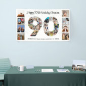 90. Geburtstag Party Nummer 90 FotoCollage Banner (Messeveranstaltung)