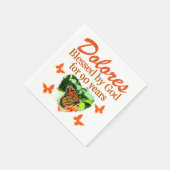 90. GEBURTSTAG PERSONALISIERTE BUTTERFLY NAPKINS SERVIETTE (Ecke)