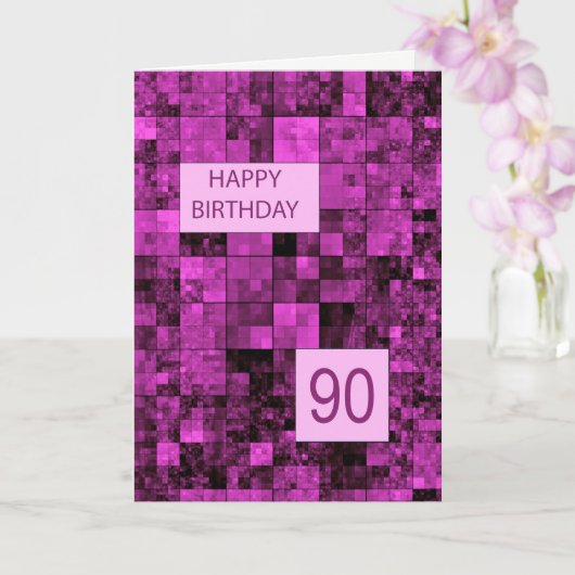 90. Geburtstag Pink-Pattern-Karte Karte (Orchidee)
