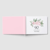 90. Geburtstag Pink Rose Floral Gästebuch (Voll)