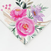 90. Geburtstag pinkfarbene Blumenvlies-Decke Fleecedecke (Ecke)