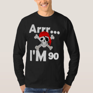 90. Geburtstag Pirate Skull 90 Jahre alter Tag T-Shirt