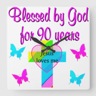 90. GEBURTSTAG PRAYER QUADRATISCHE WANDUHR