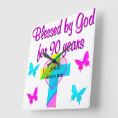 90. GEBURTSTAG PRAYER QUADRATISCHE WANDUHR (Winkel)