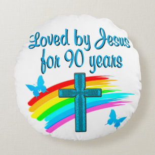 90. GEBURTSTAG PRAYER RUNDES KISSEN