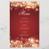 90. Geburtstag Programm Lights Red Gold mit Menü (Rückseite)