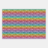 90. Geburtstag Regenbogenstreifen Geschenkpapier Set (Vorderseite)