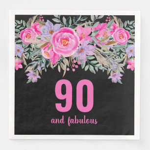 90. Geburtstag Rosa Party Servietten