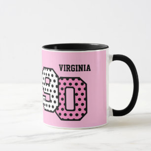 90. Geburtstag ROSA POLKA-PUNKTE individueller Tasse