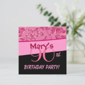 90. Geburtstag Rosa Vintage Blume Vorlage (Stehend Vorderseite)