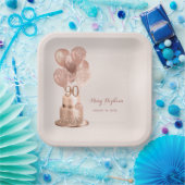 90. Geburtstag Rose Gold Cake Paper Plate Pappteller (Party)